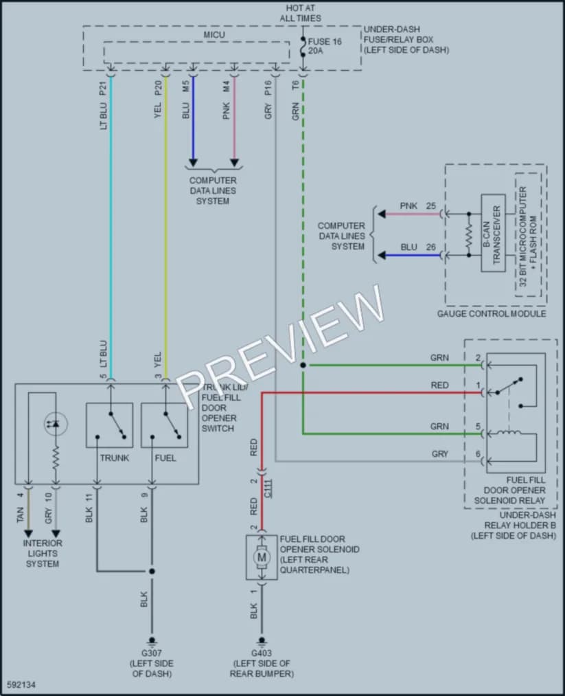 2018 Acura TLX Trunk Tailgate Fuel Door wiring diagram preview