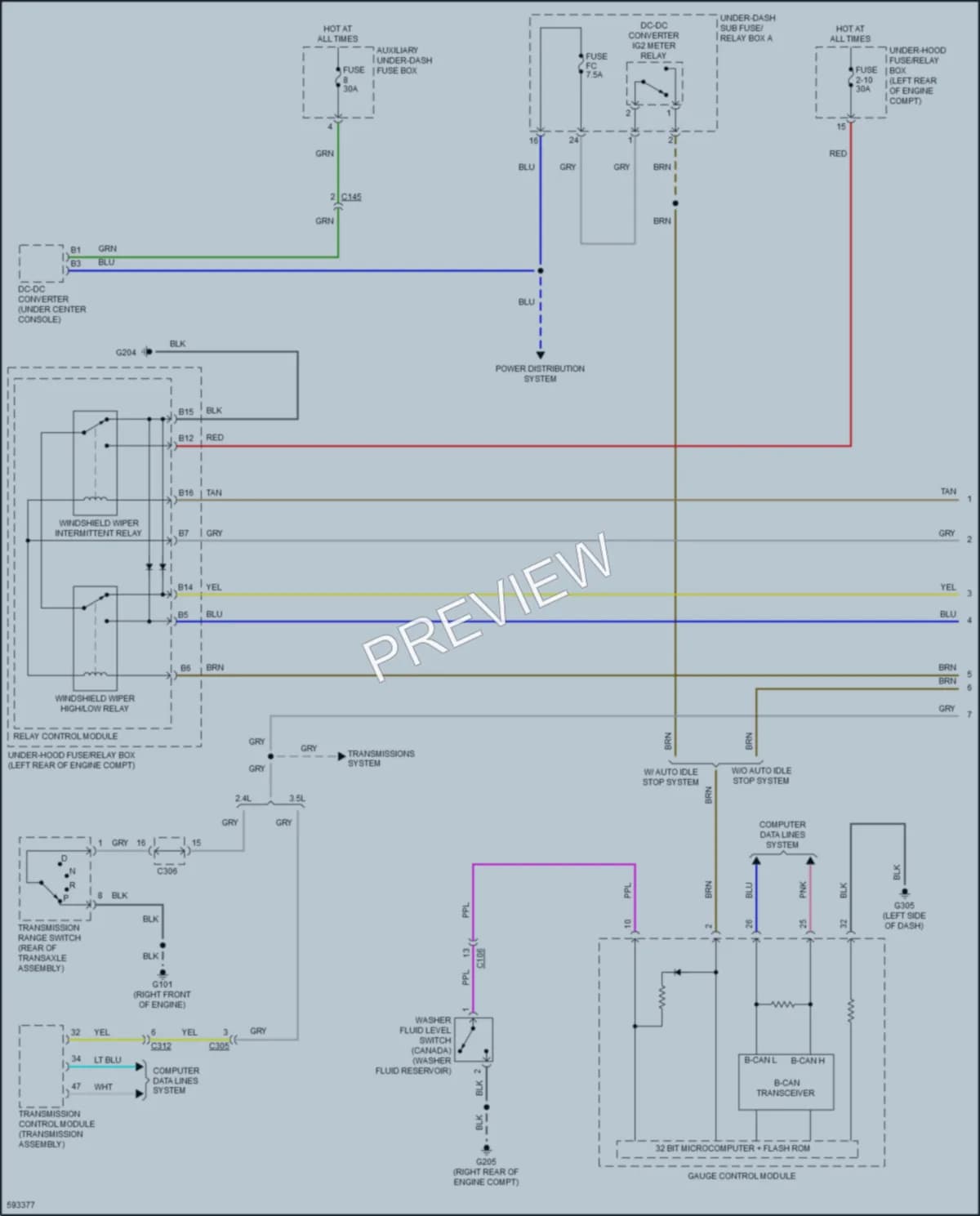 2018 Acura TLX Wiper Washer wiring diagram preview