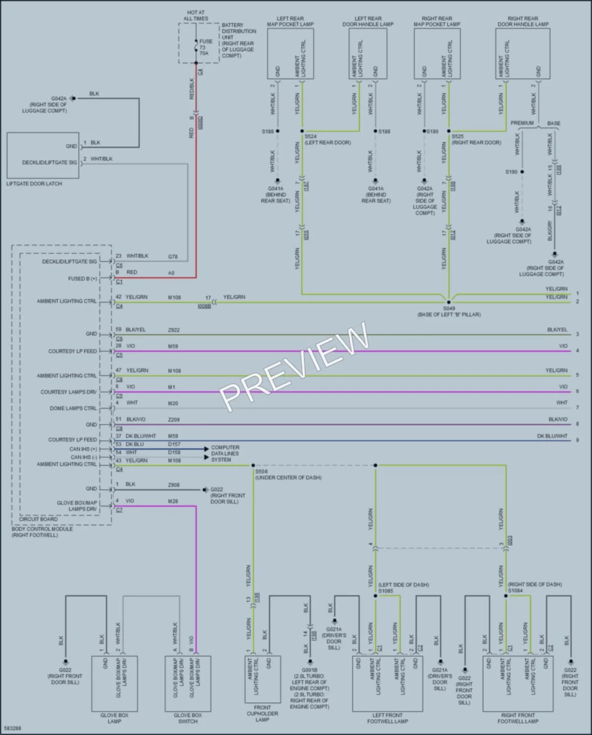 2018 AlfaRomeo Giulia Interior Lights wiring diagram preview