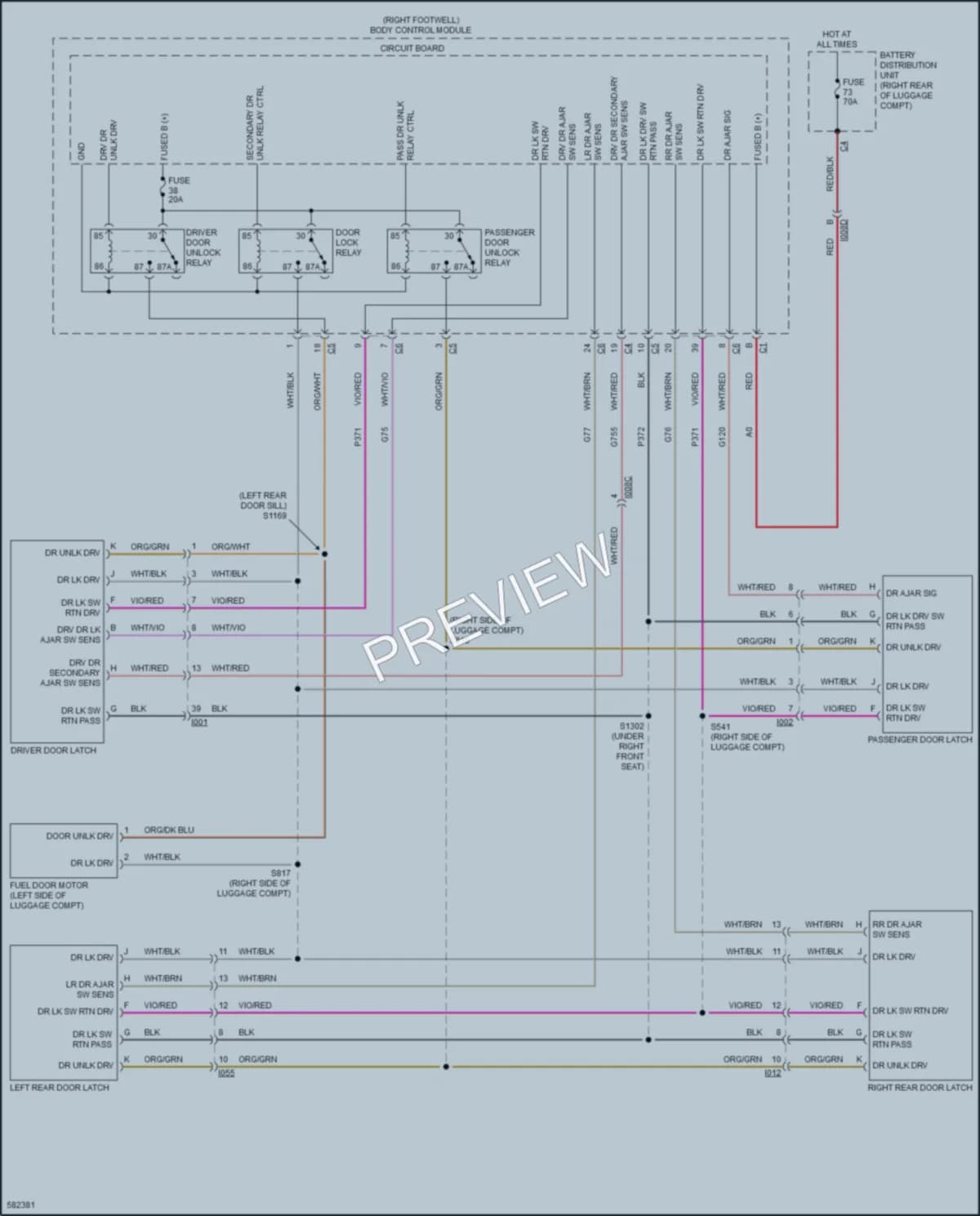 2018 AlfaRomeo Giulia Power Door Locks wiring diagram preview