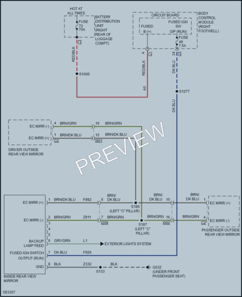 2018 AlfaRomeo Giulia Power Mirrors wiring diagram preview