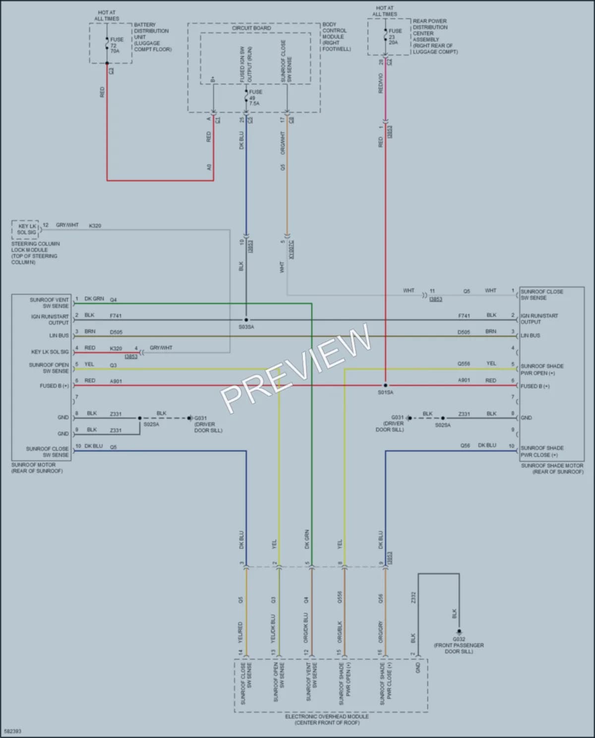 2018 AlfaRomeo Stelvio Power Top Sunroof wiring diagram preview