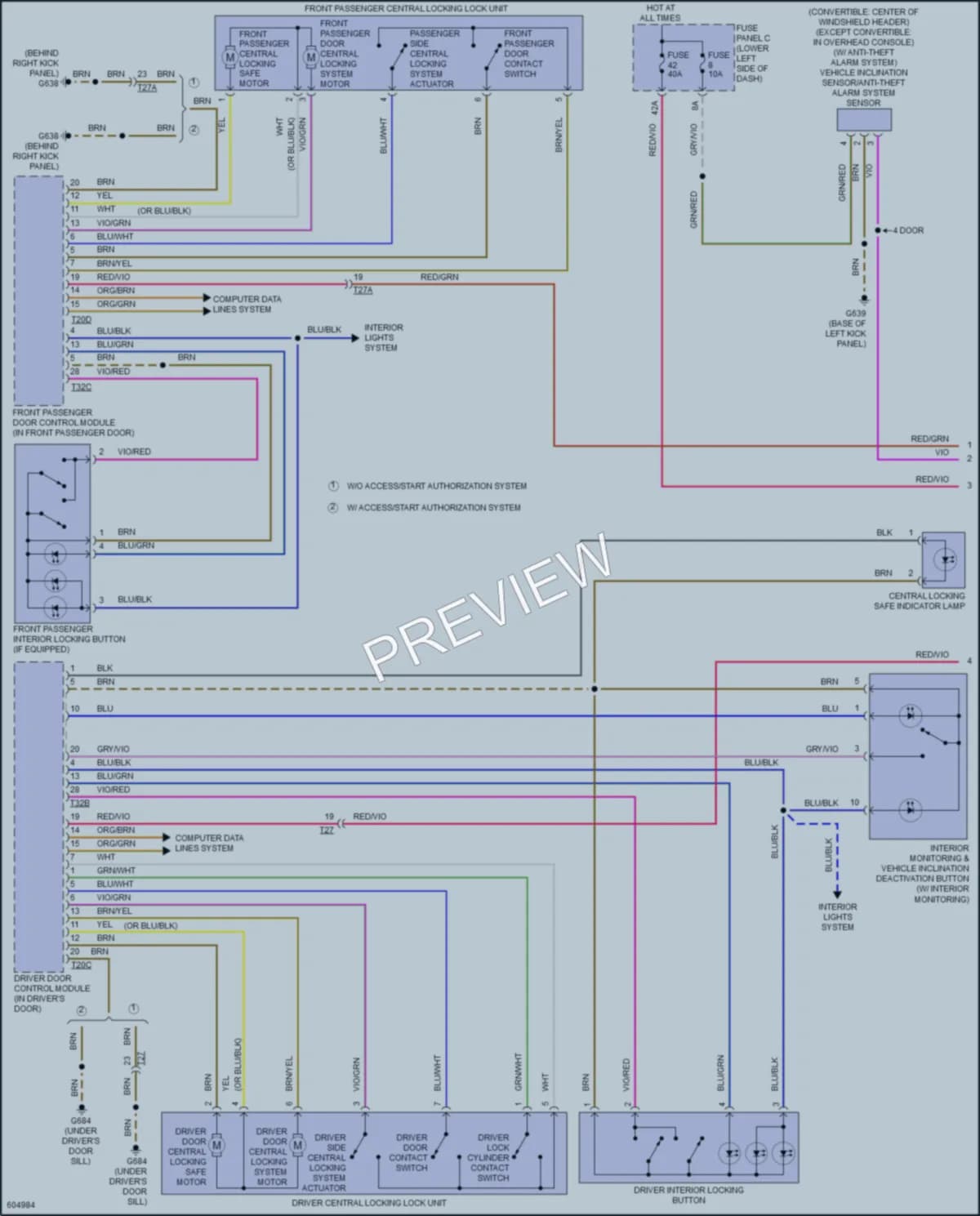 2018 Audi A3 Anti Theft wiring diagram preview