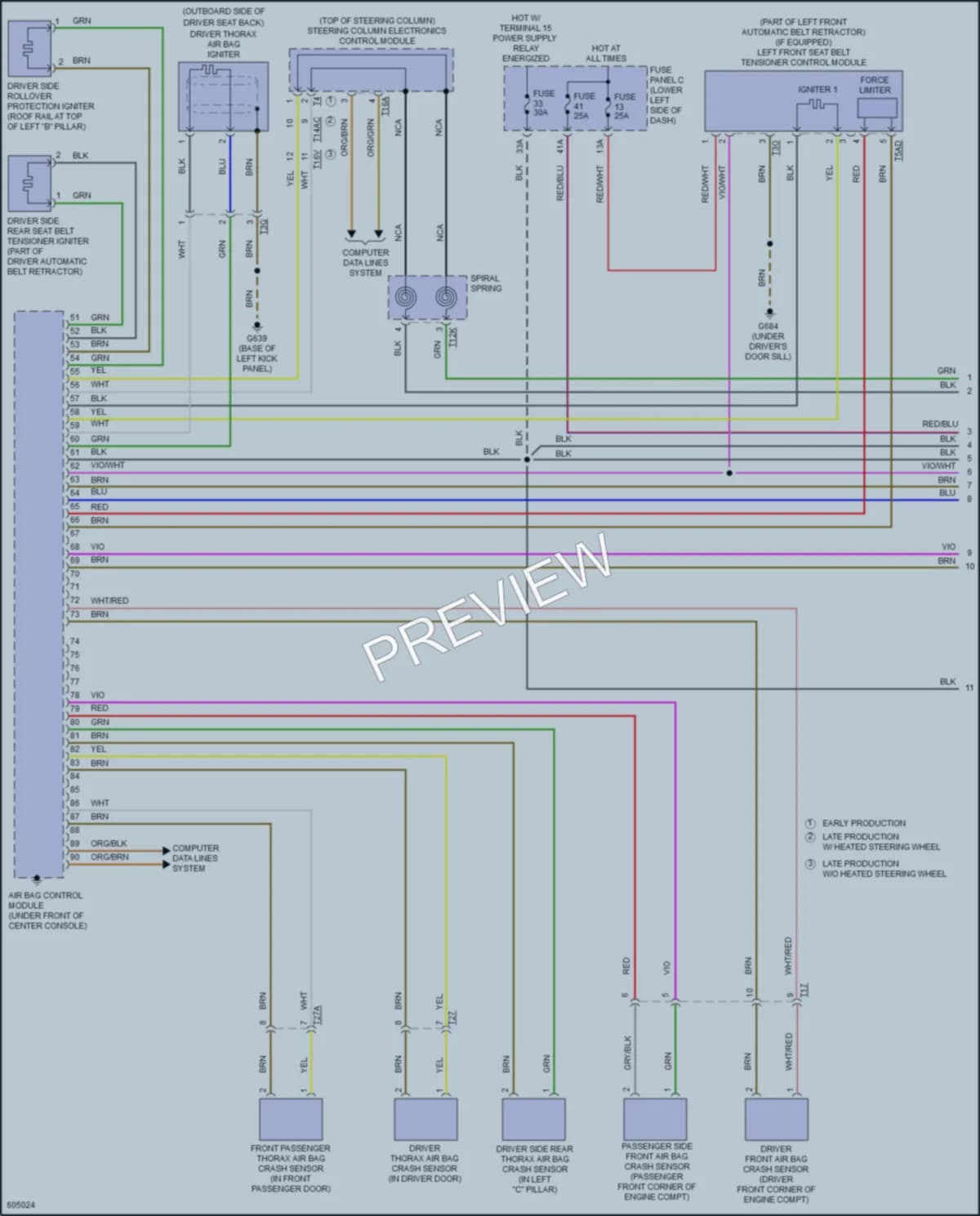 2018 Audi A3etron Supplemental Restraints wiring diagram preview