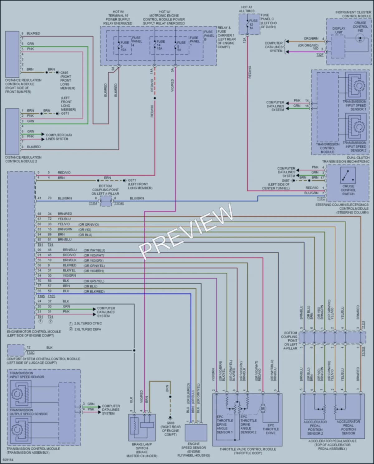2018 Audi A4 Cruise Control wiring diagram preview