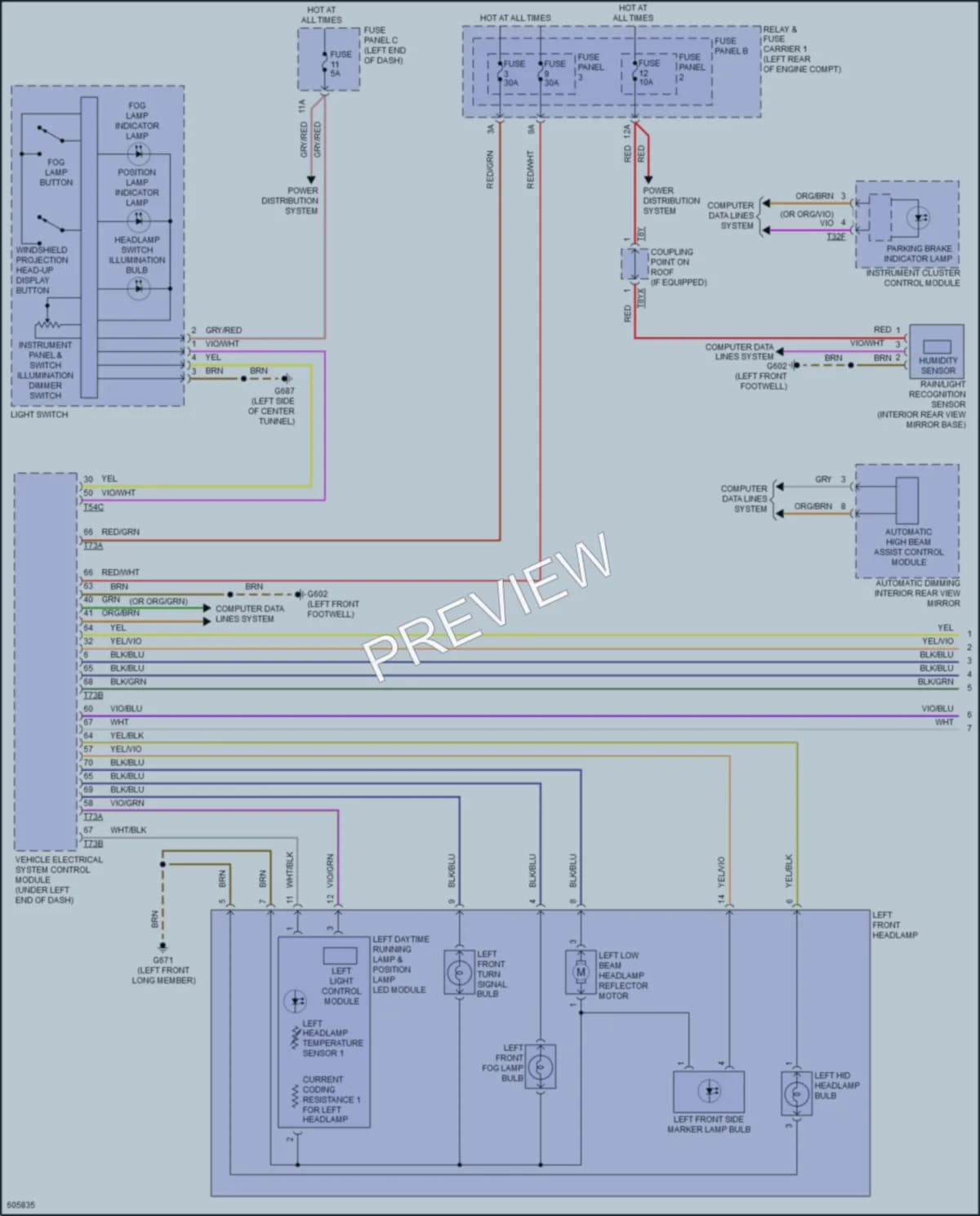 2018 Audi A4 Headlights wiring diagram preview