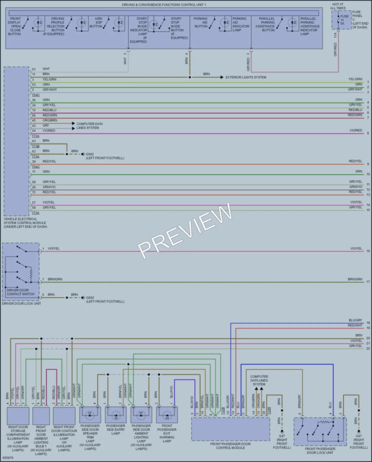 2018 Audi A4 Interior Lights wiring diagram preview