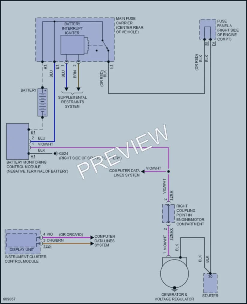 2018 Audi A4 Starting Charging wiring diagram preview
