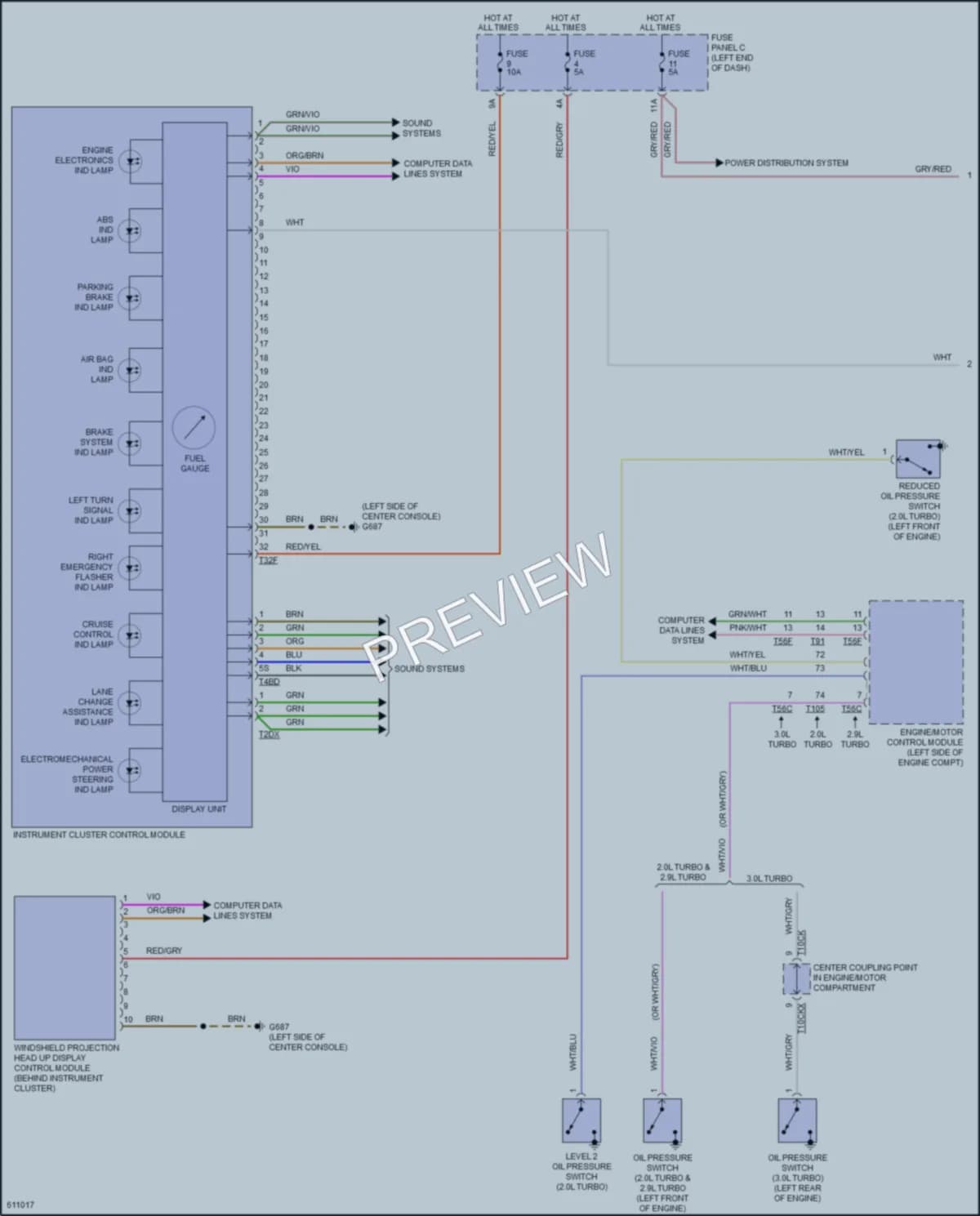 2018 Audi A5 Instrument Cluster wiring diagram preview