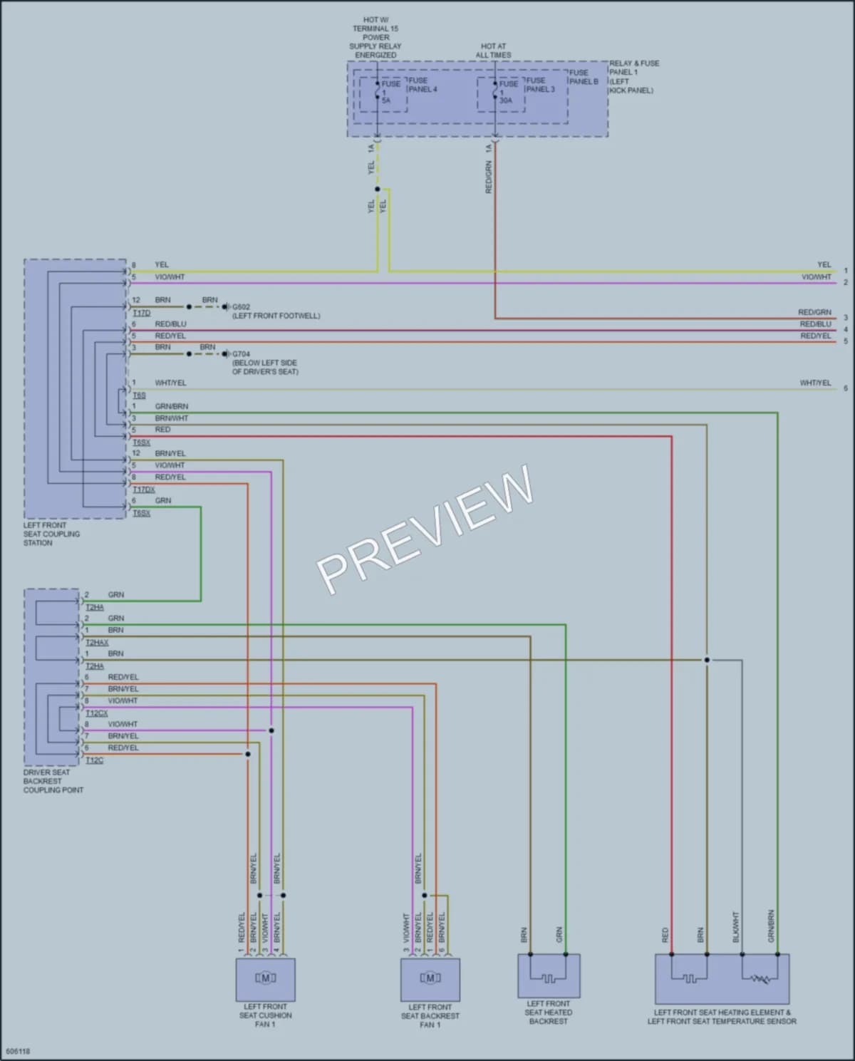 2018 Audi A5 Power Seats wiring diagram preview