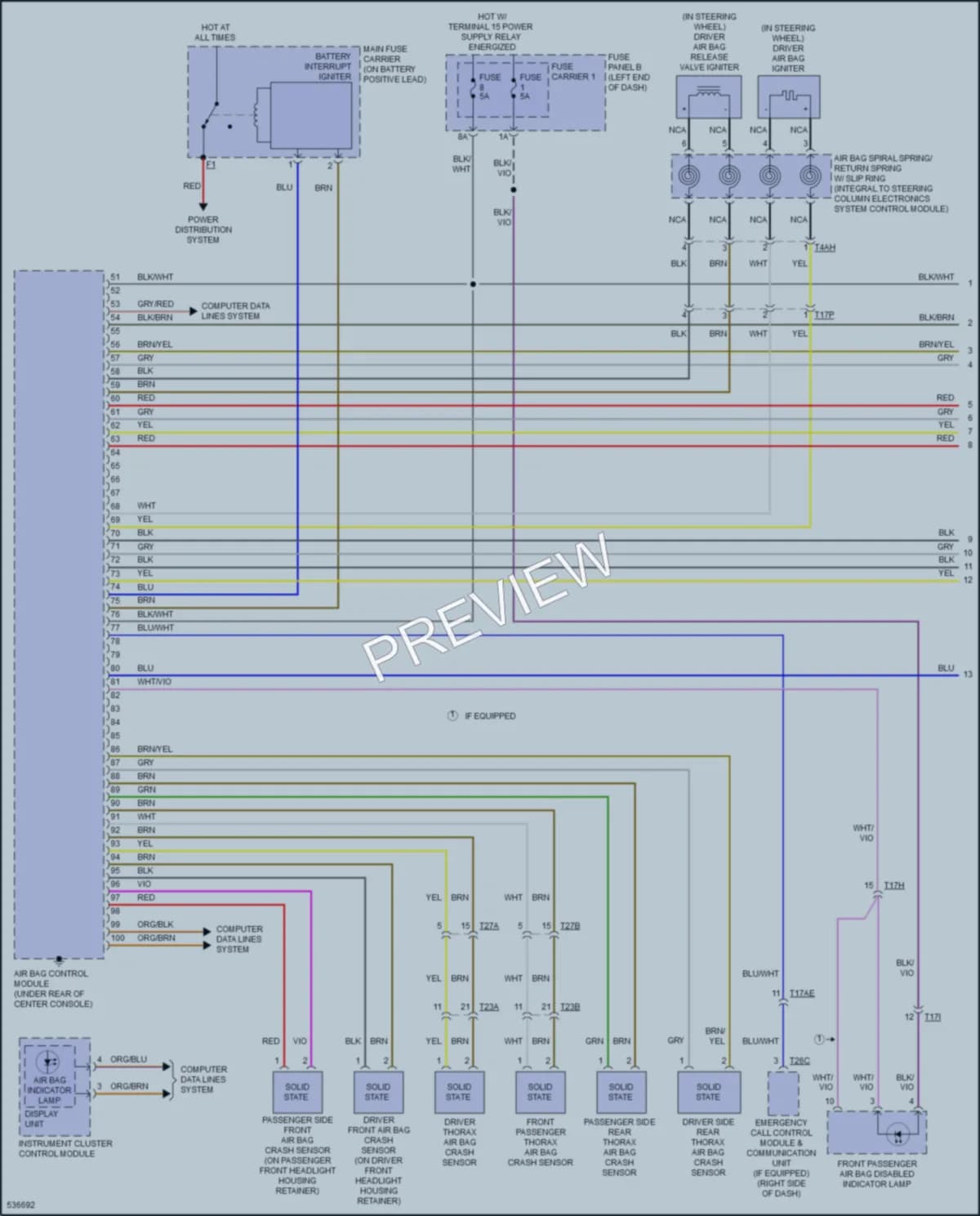 2018 Audi A6 Supplemental Restraints wiring diagram preview