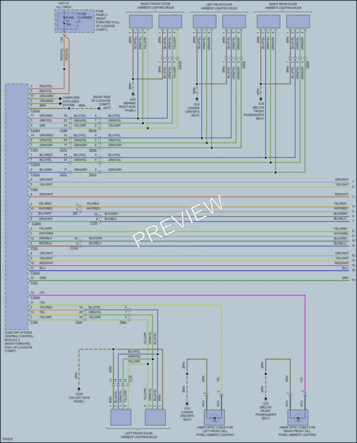 2018 Audi A8 Interior Lights wiring diagram preview
