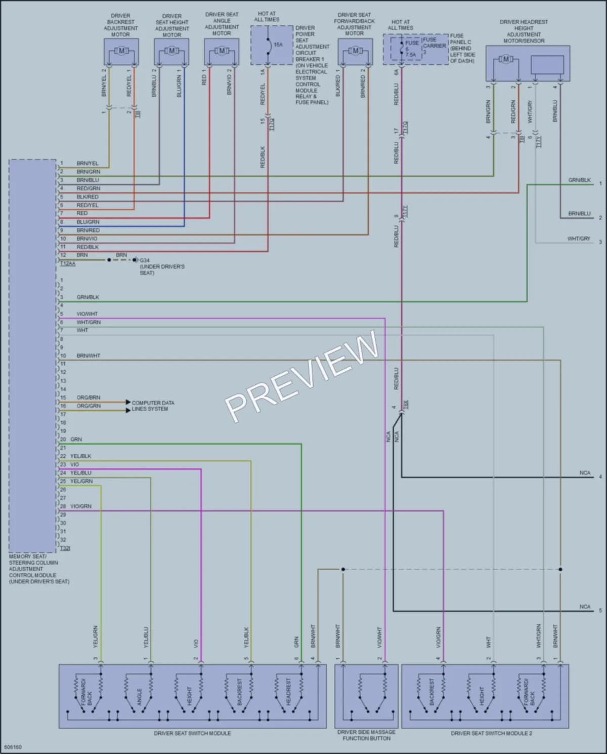 2018 Audi A8 Memory Systems wiring diagram preview