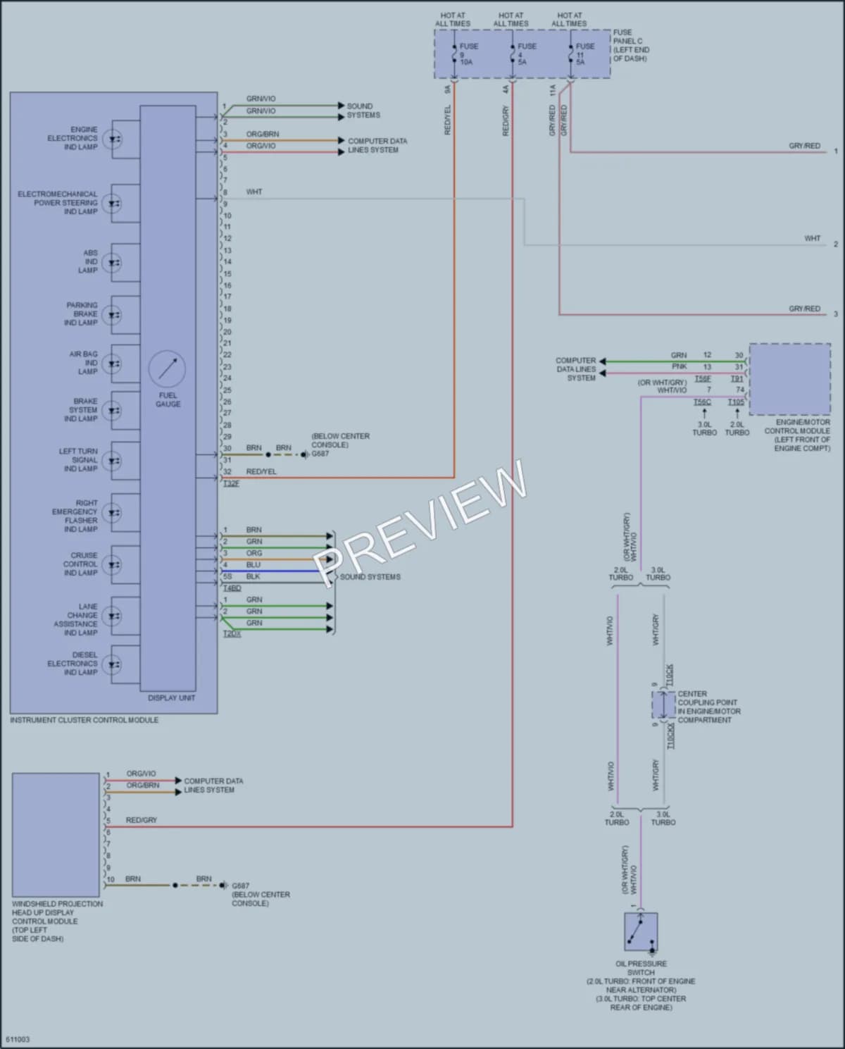 2018 Audi Q5 Instrument Cluster wiring diagram preview