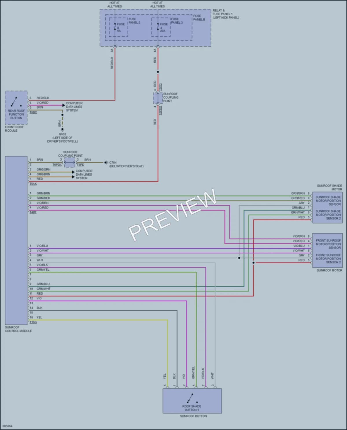 2018 Audi Q5 Power Top Sunroof wiring diagram preview