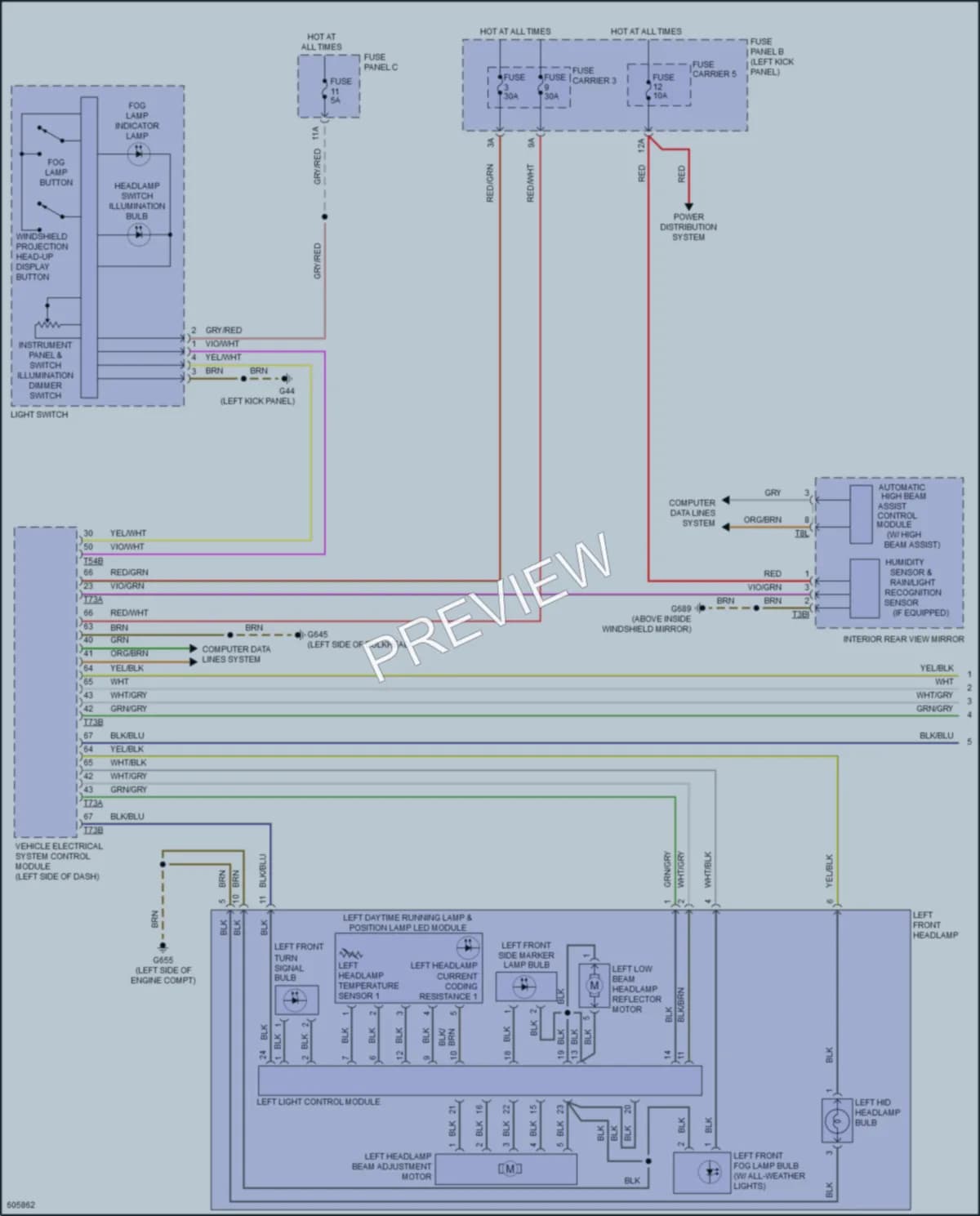 2018 Audi Q7 Headlights wiring diagram preview