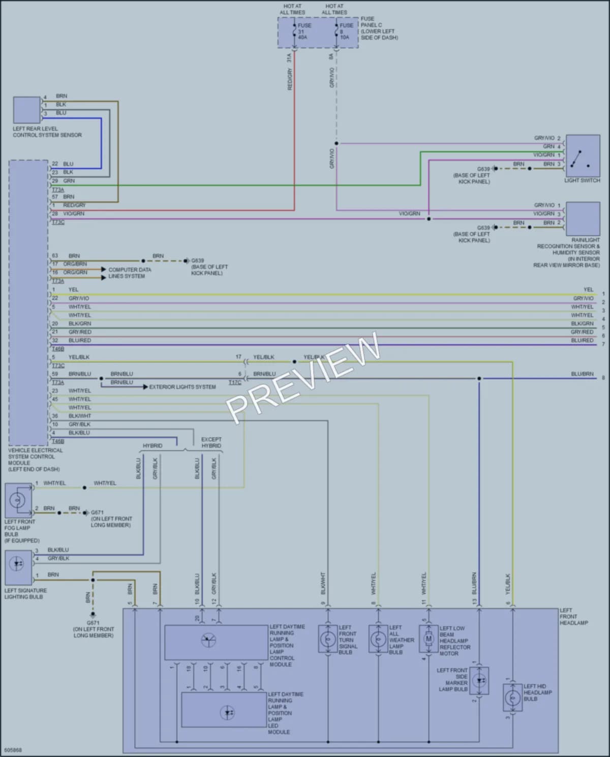 2018 Audi RS3 Headlights wiring diagram preview