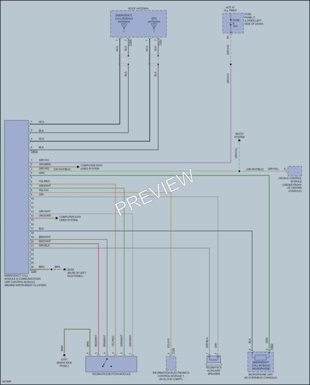 2018 Audi RS3 Navigation wiring diagram preview