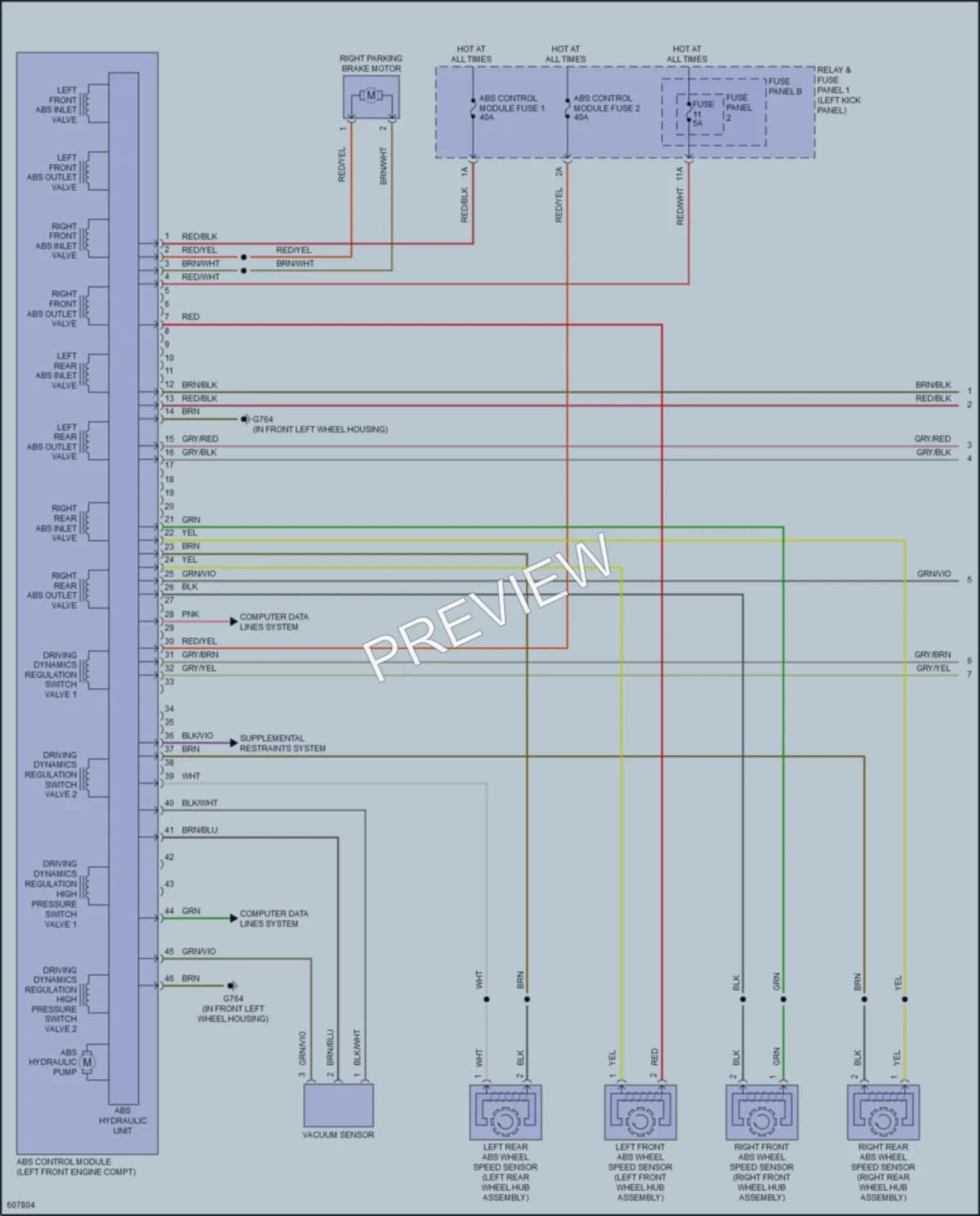 2018 Audi RS5 Anti Lock Brakes wiring diagram preview