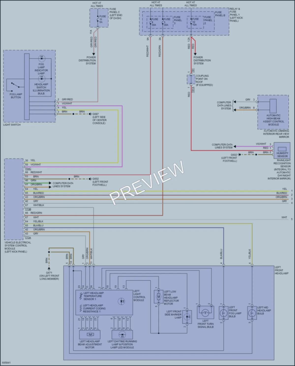 2018 Audi RS5 Headlights wiring diagram preview