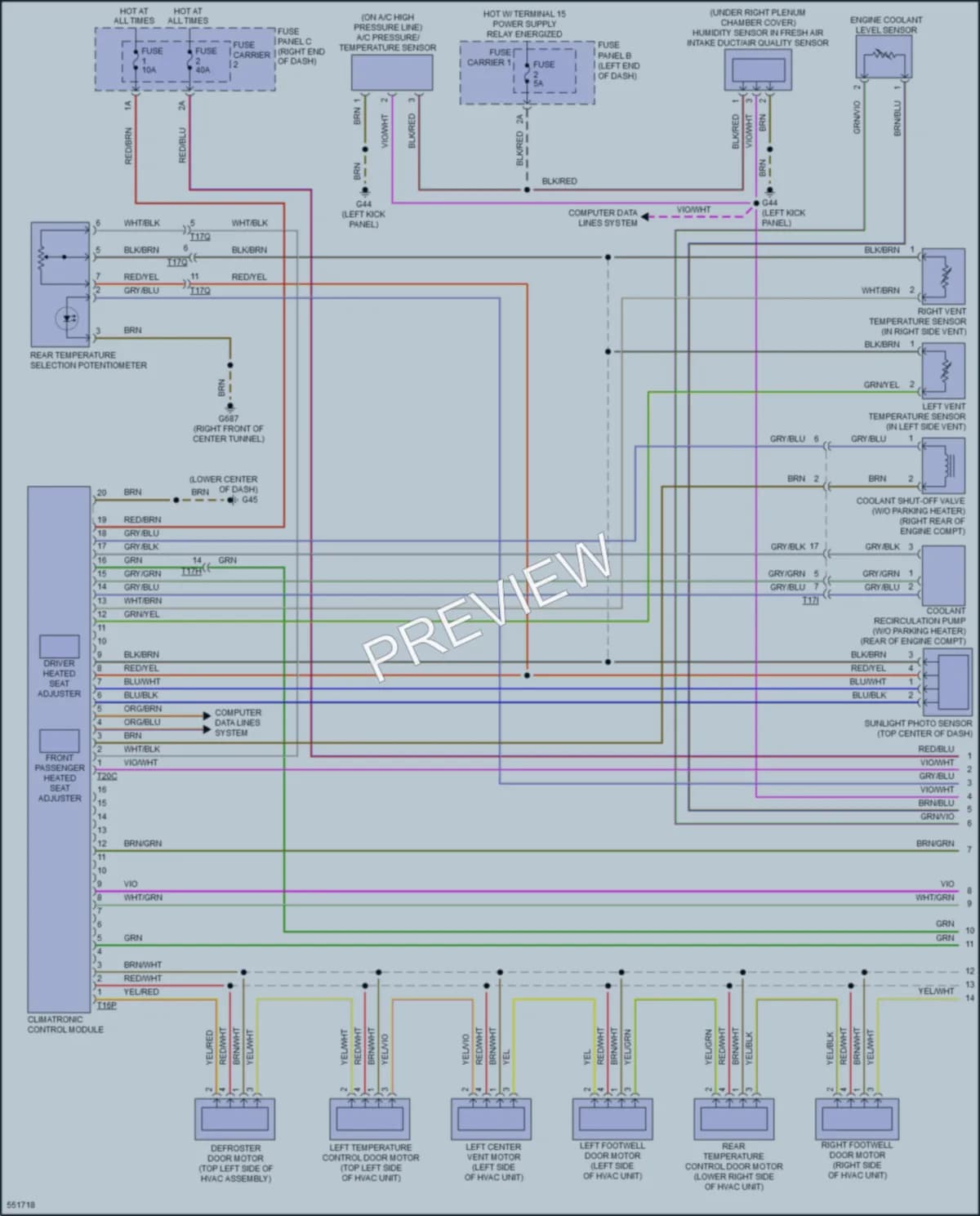 2018 Audi RS7 Air Conditioning wiring diagram preview