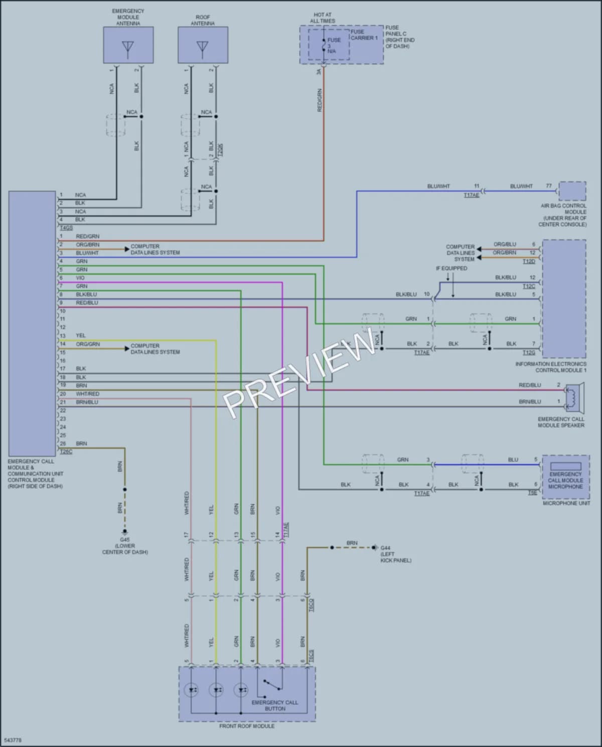 2018 Audi RS7 Navigation wiring diagram preview