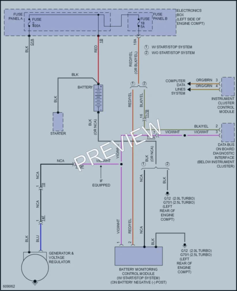 2018 Audi S3 Starting Charging wiring diagram preview