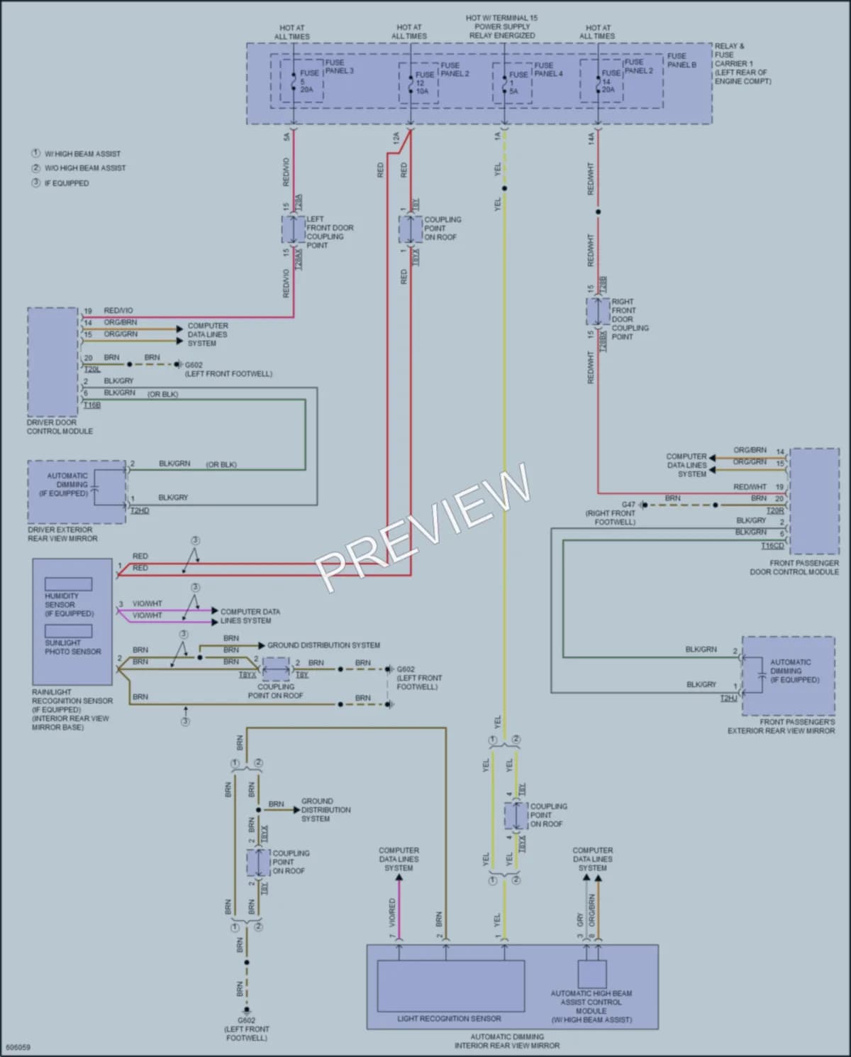 2018 Audi S4 Power Mirrors wiring diagram preview