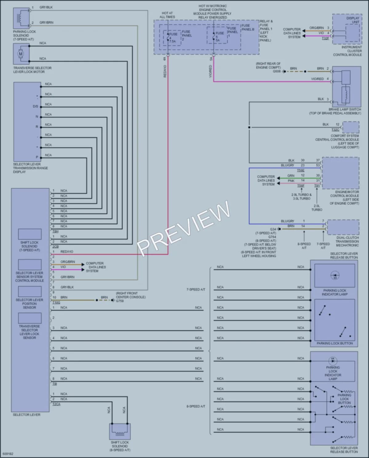2018 Audi S5 Shift Interlock wiring diagram preview