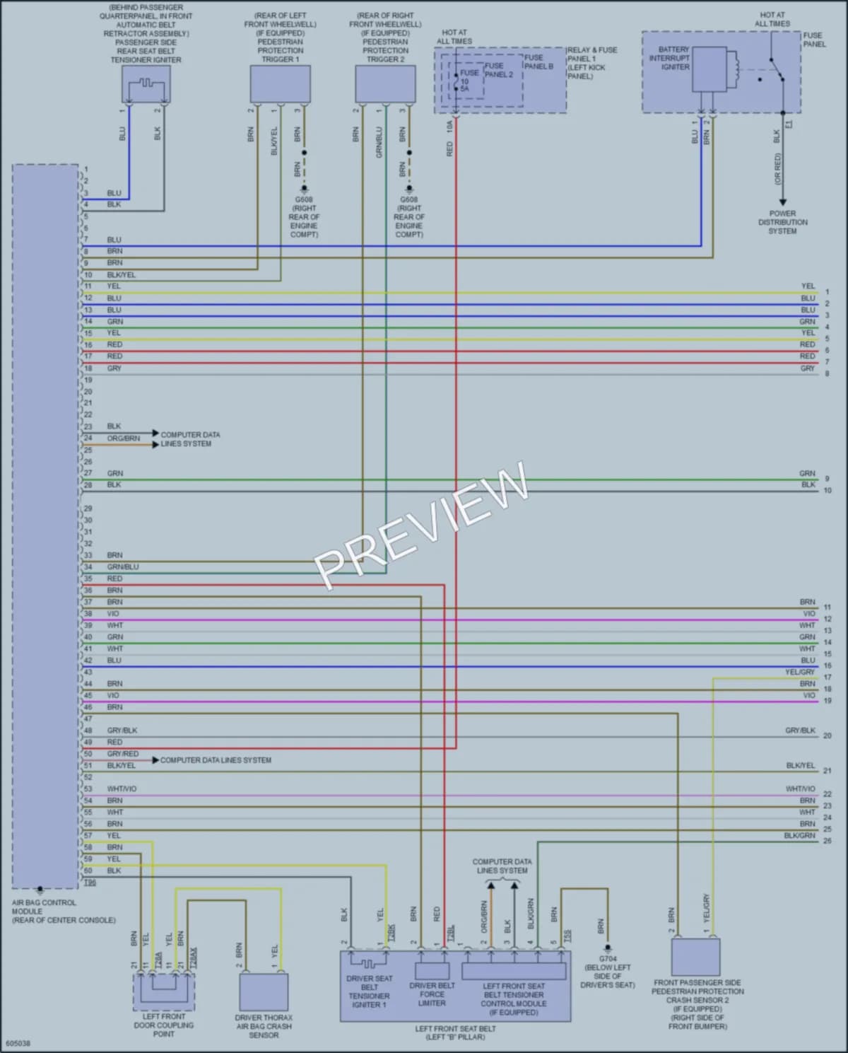 2018 Audi S5 Supplemental Restraints wiring diagram preview