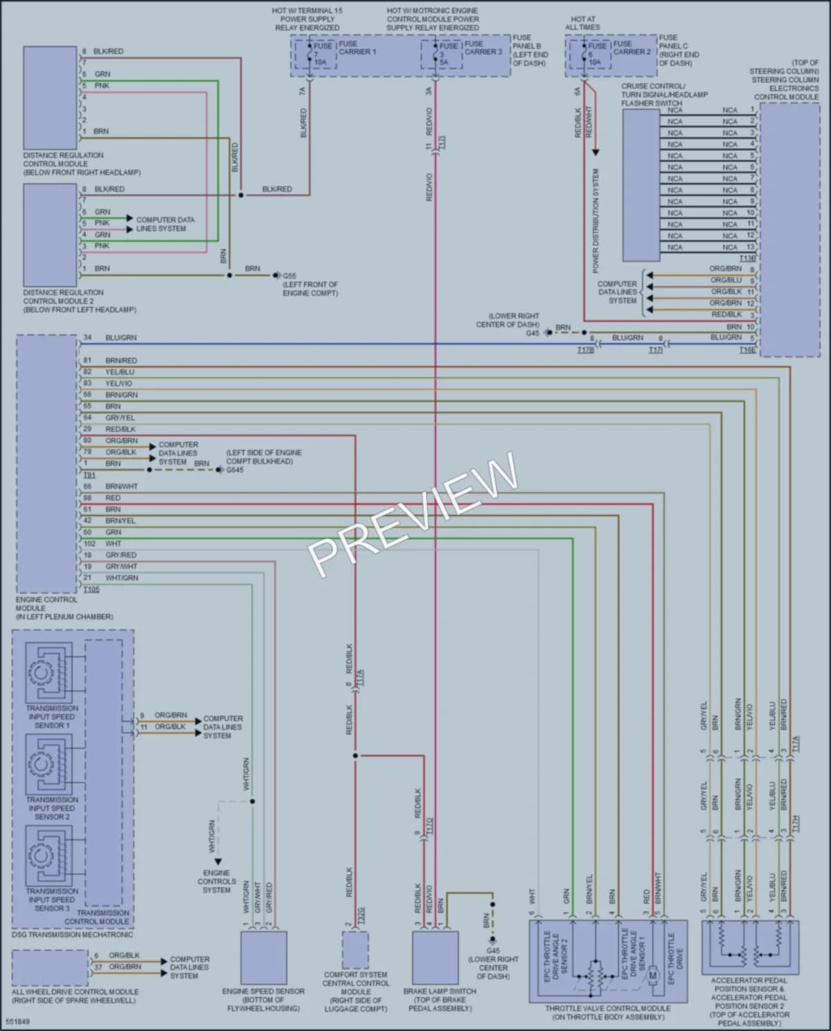 2018 Audi S6 Cruise Control wiring diagram preview