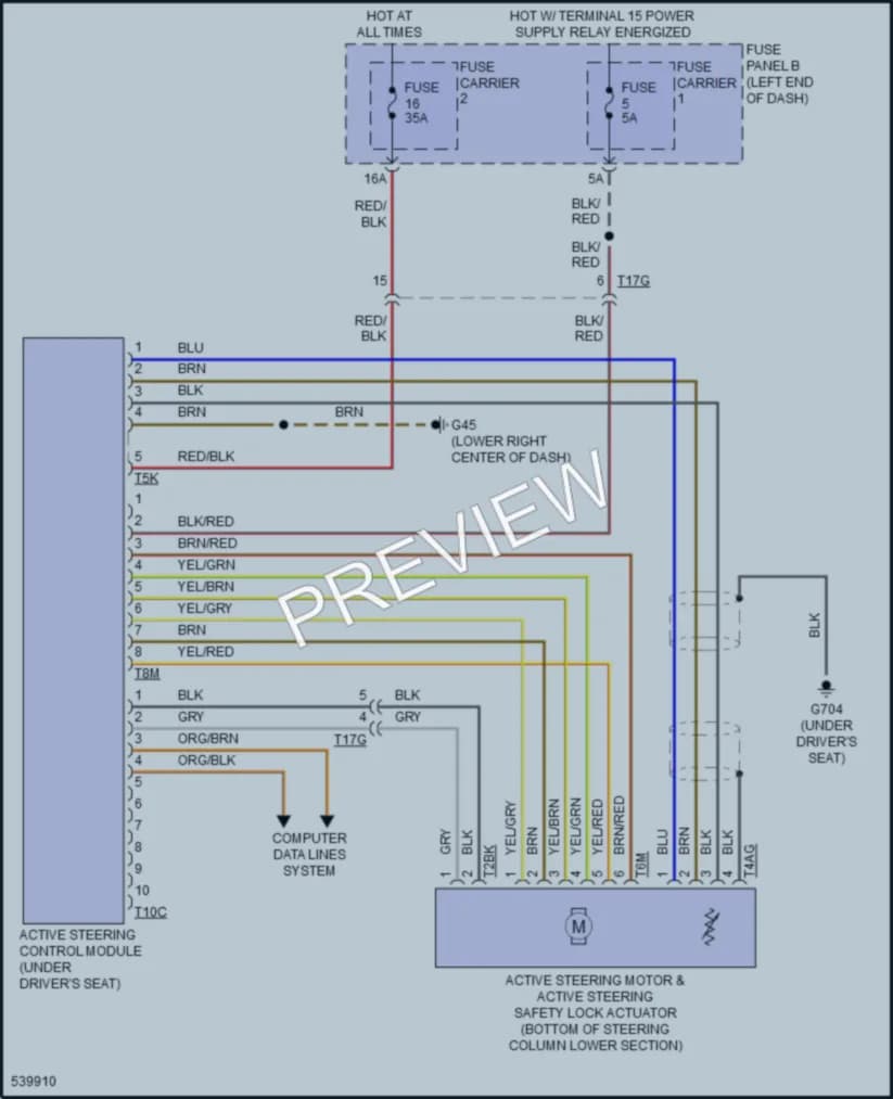 2018 Audi S6 Electronic Power Steering wiring diagram preview