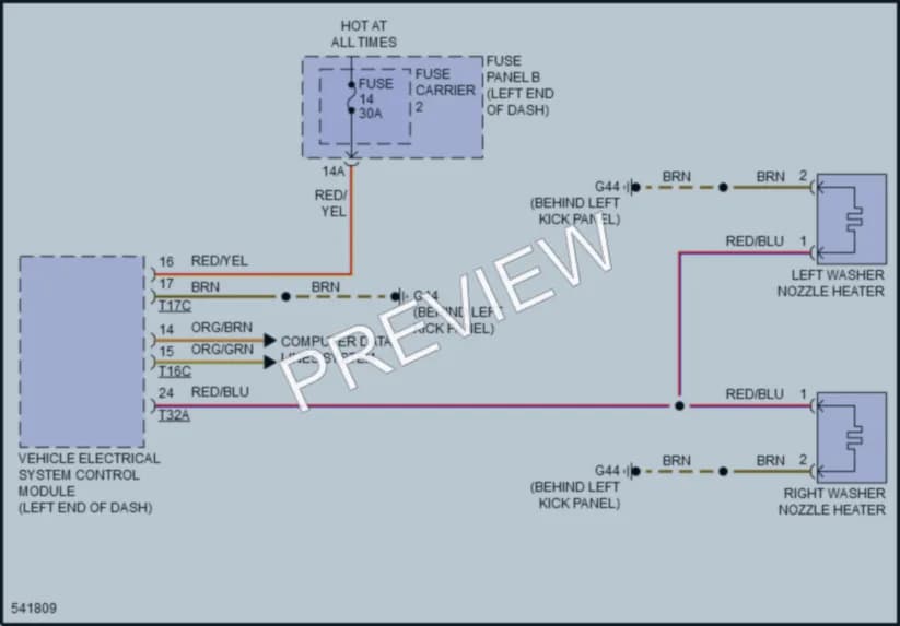 2018 Audi S6 Wiper Washer wiring diagram preview