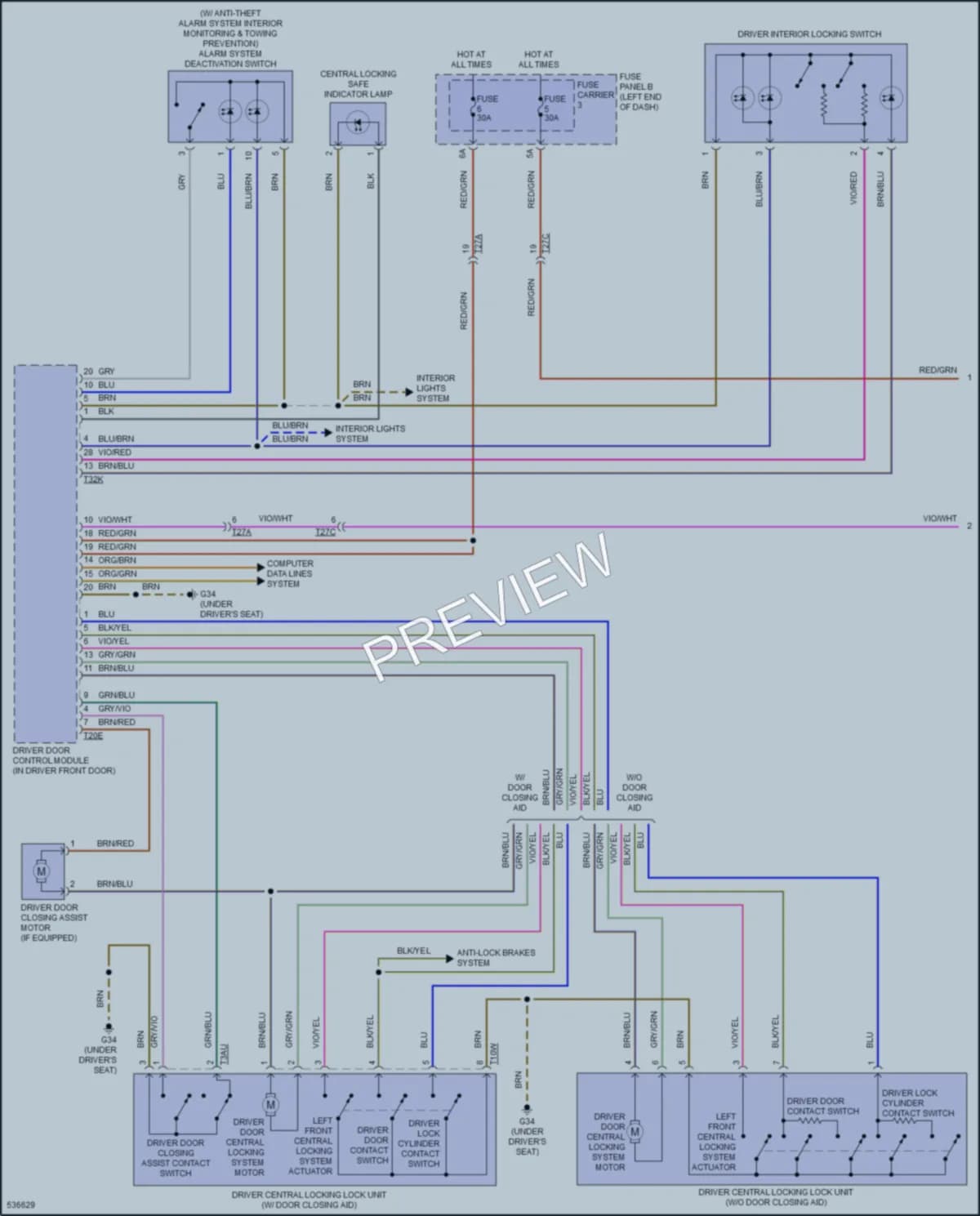 2018 Audi S7 Anti Theft wiring diagram preview