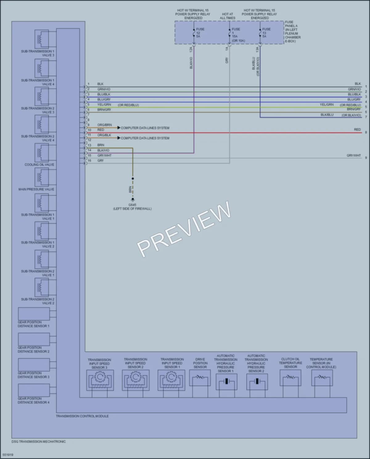 2018 Audi S7 Transmission wiring diagram preview