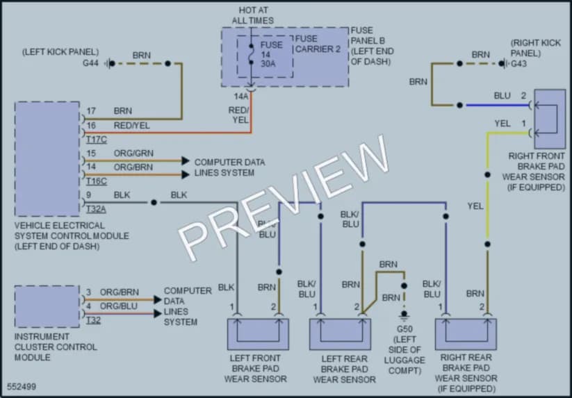 2018 Audi S7 Warning Systems wiring diagram preview