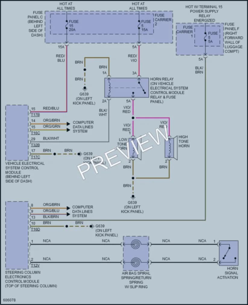 2018 Audi S8 Horn wiring diagram preview