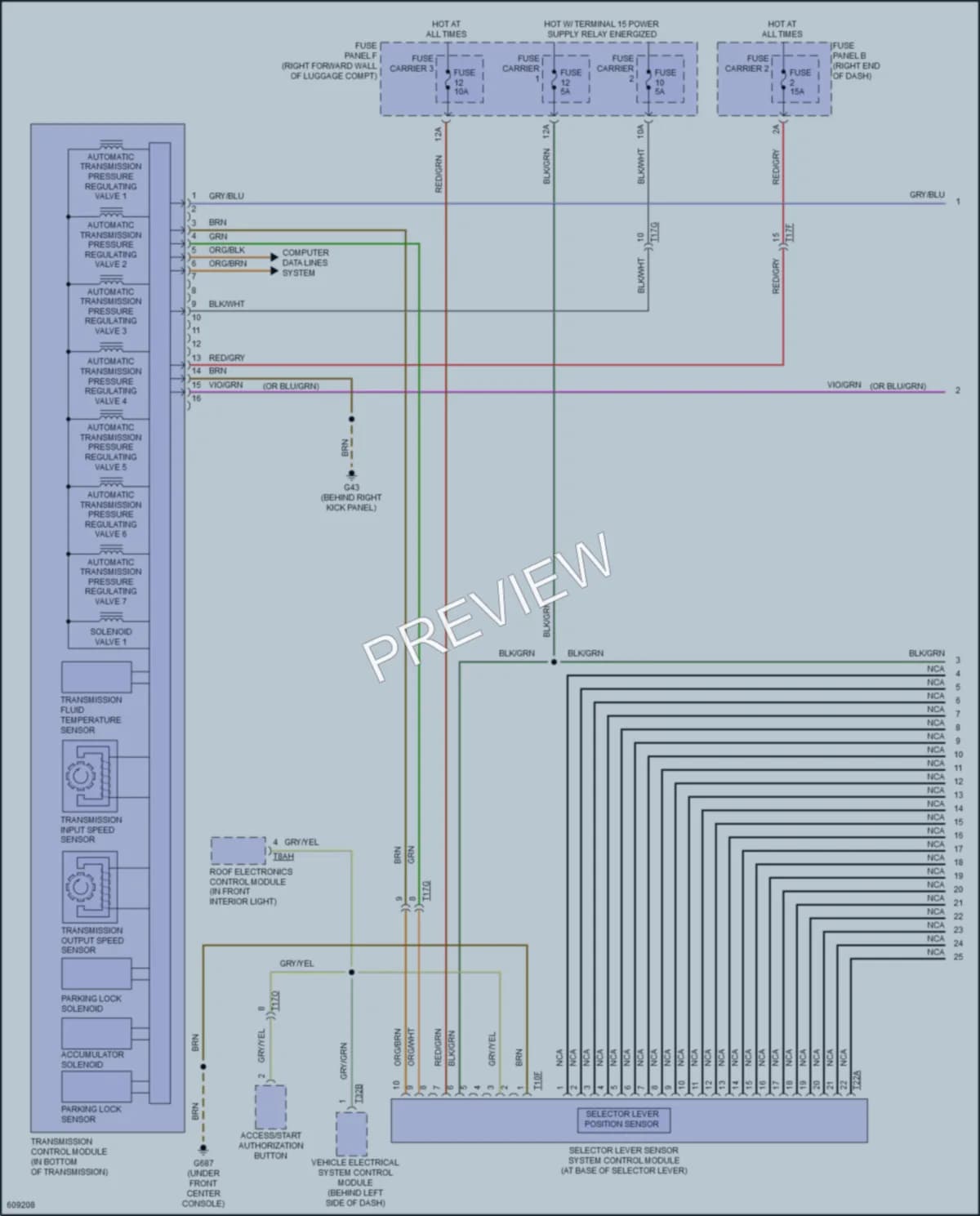 2018 Audi S8 Transmission wiring diagram preview