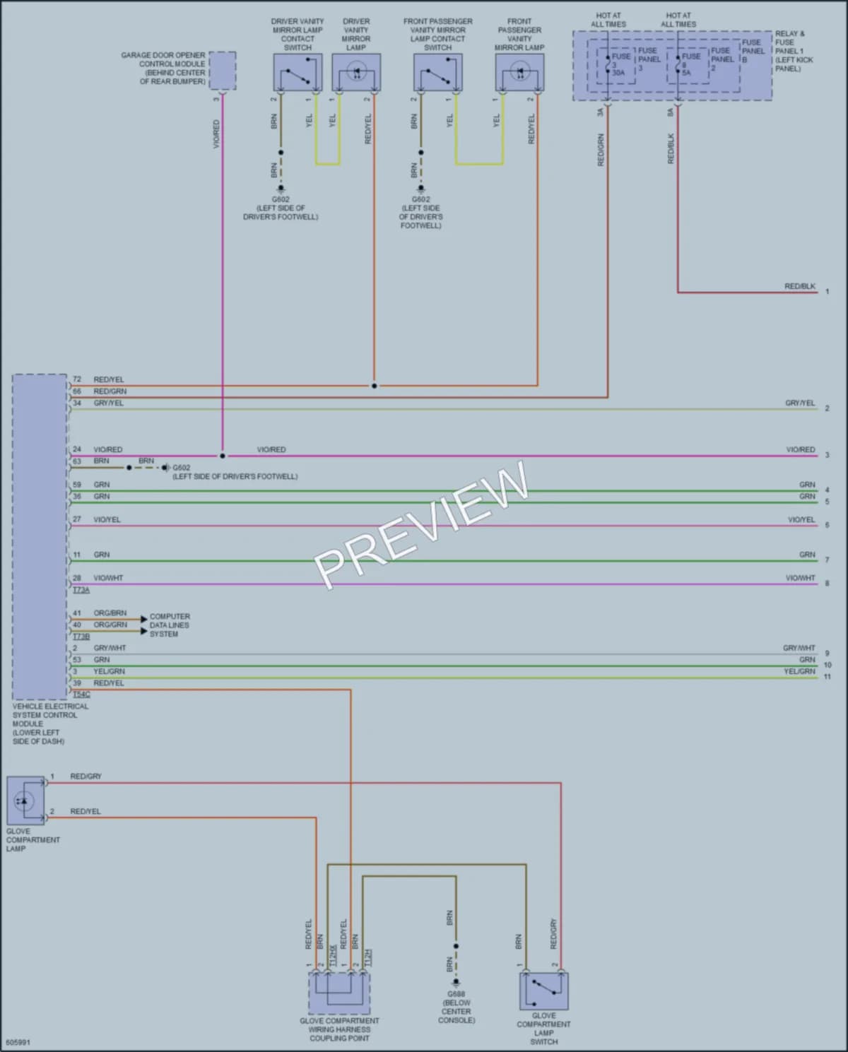 2018 Audi SQ5 Interior Lights wiring diagram preview