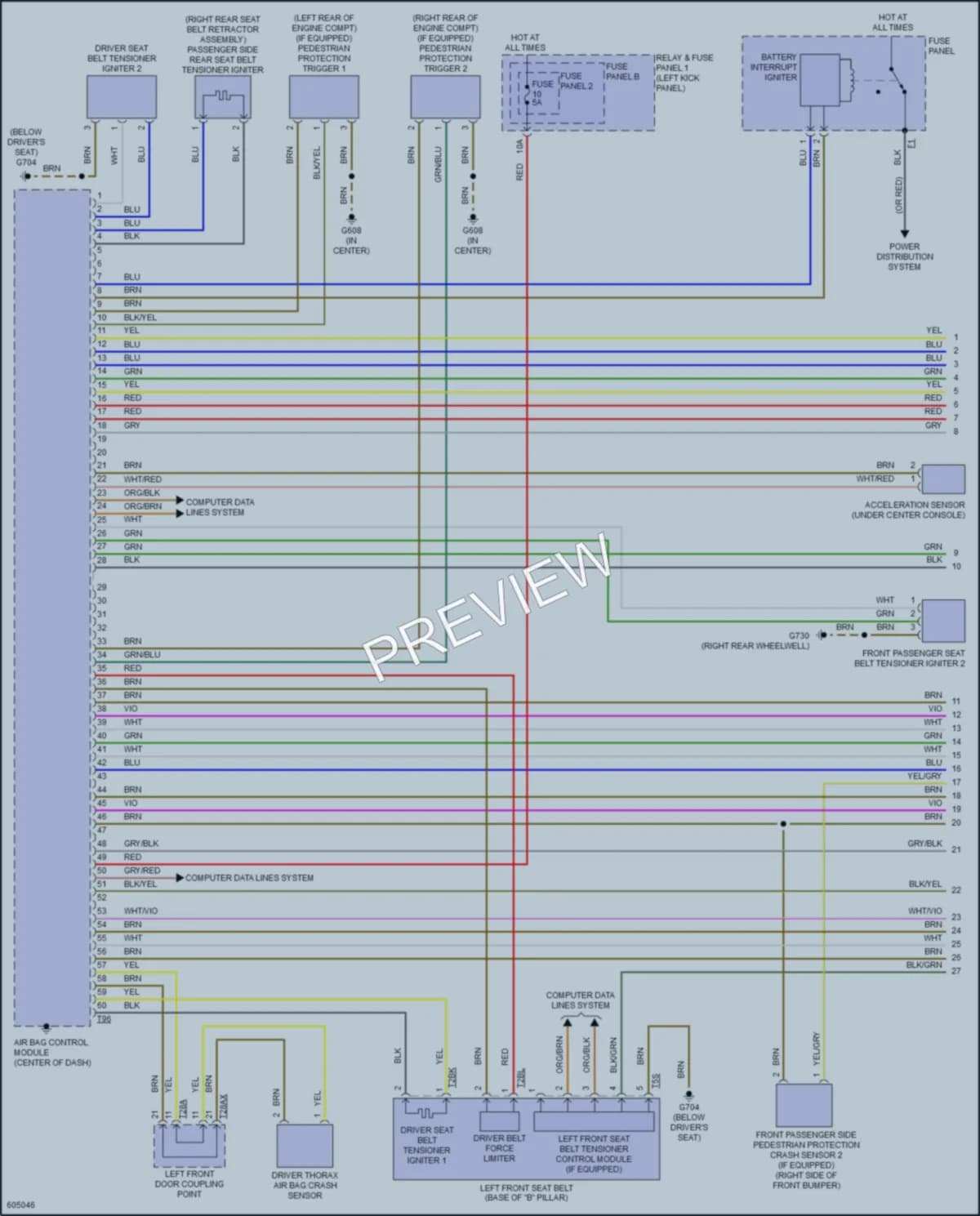 2018 Audi SQ5 Supplemental Restraints wiring diagram preview