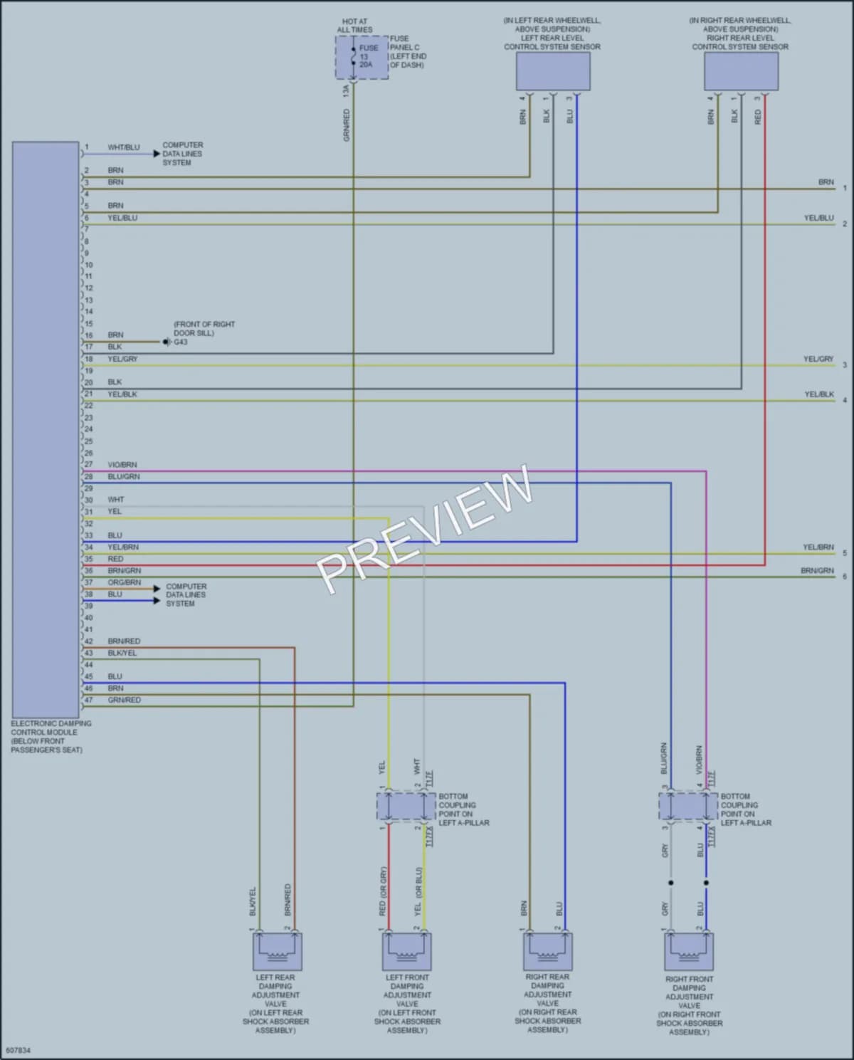 2018 Audi TT Electronic Suspension wiring diagram preview