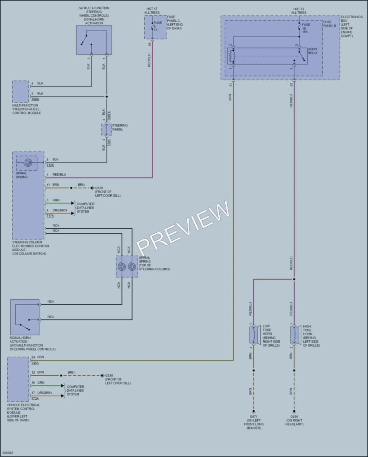 2018 Audi TTRS Horn wiring diagram preview