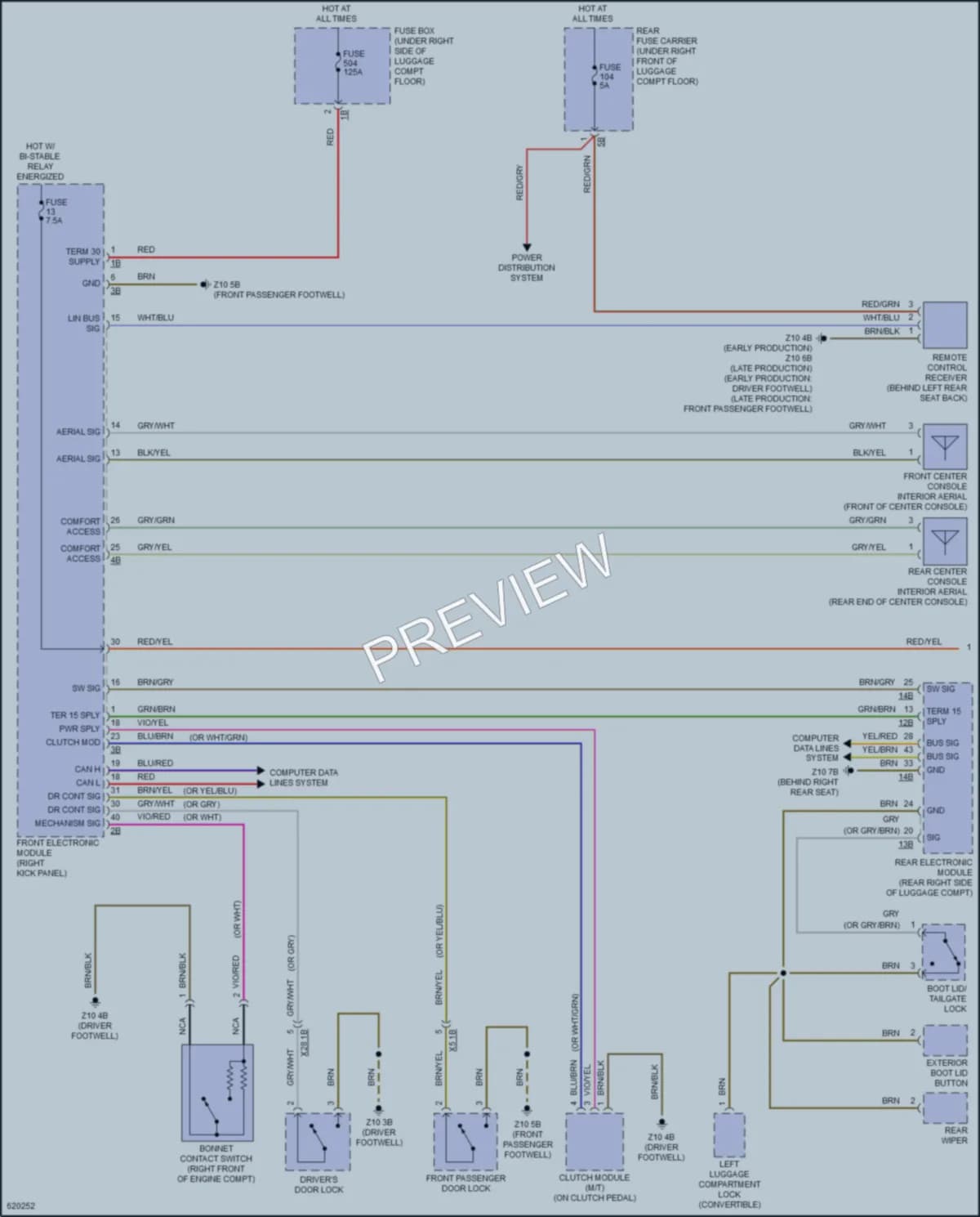 2018 BMW 230i Anti Theft wiring diagram preview