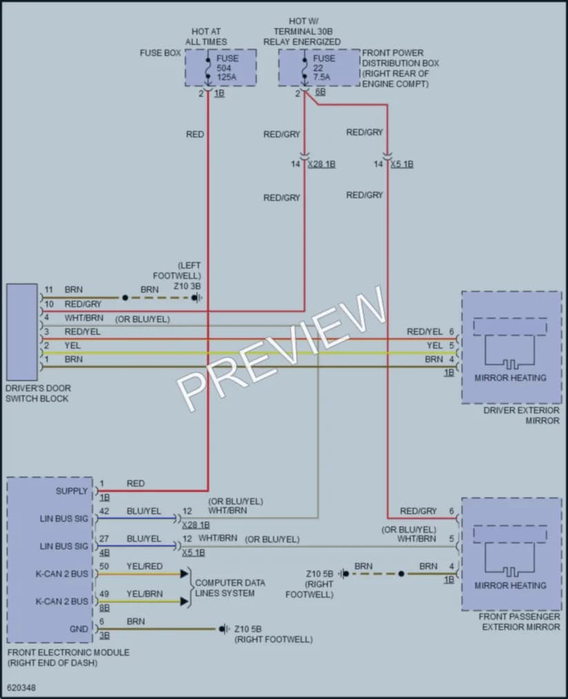 2018 BMW 320i Defoggers wiring diagram preview