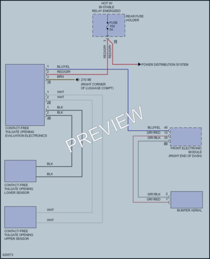 2018 BMW 320i Trunk Tailgate Fuel Door wiring diagram preview