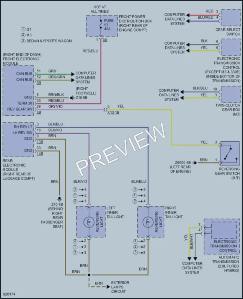 2018 BMW 328d Exterior Lights wiring diagram preview