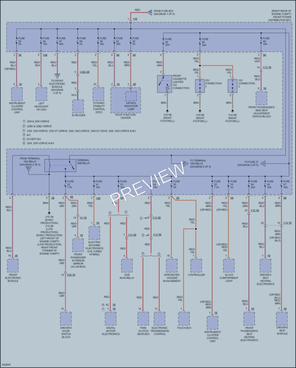 2018 BMW 340iGranTurismo Power Distribution wiring diagram preview