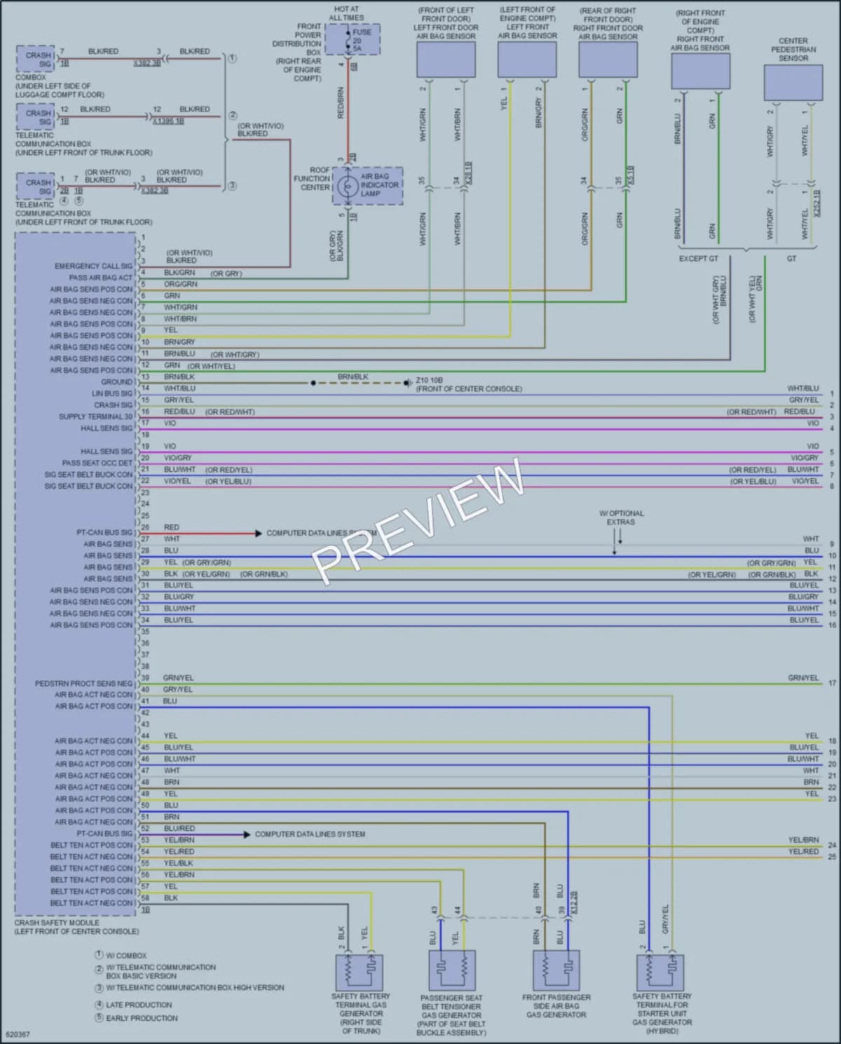 2018 BMW 340iGranTurismo Supplemental Restraints wiring diagram preview