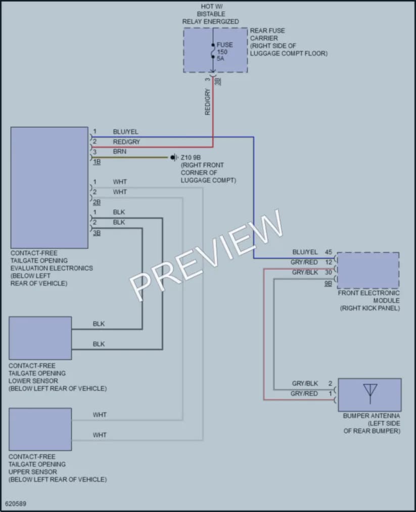 2018 BMW 430i Trunk Tailgate Fuel Door wiring diagram preview