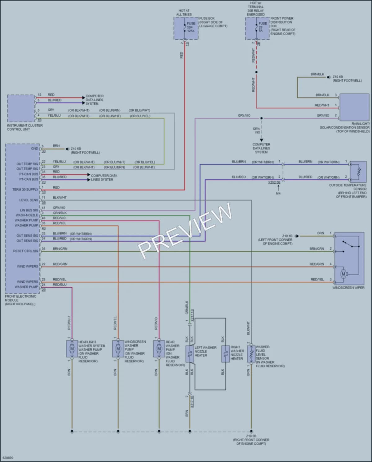 2018 BMW 430i Wiper Washer wiring diagram preview